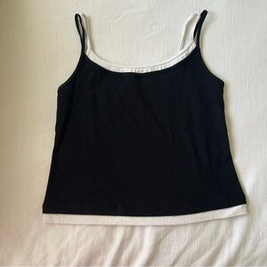 Wild Fable Black and White Double Lined Camisole Top